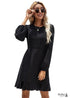 Boho chic long sleeve black dress